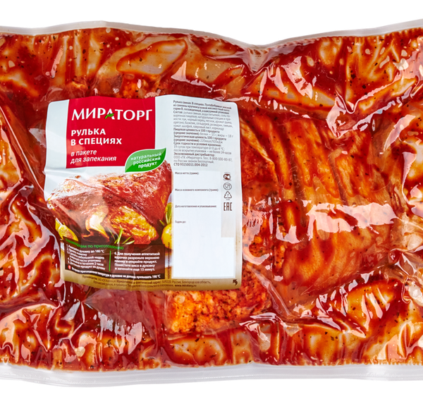 Свинина МИРАТОРГ рулька н/к в маринаде охл. вес до 1.3 кг