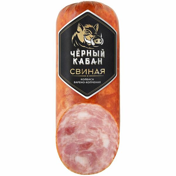Колбаса варёно-копчёная Чёрнный Кабан свиная, 290г