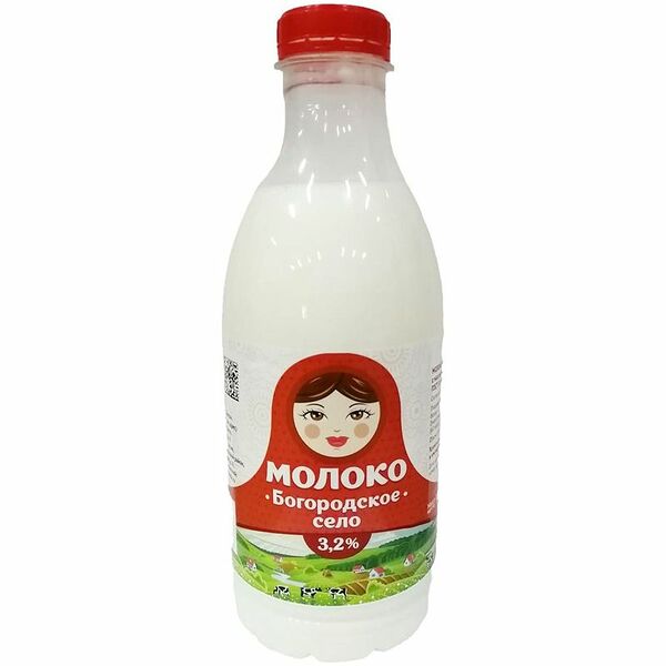 Молоко Богородское село пастеризованное 3.2%, 900мл