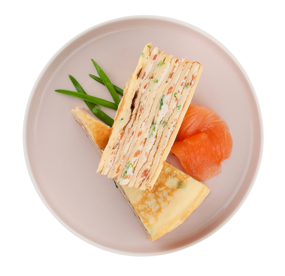 

Блинный пирог с сёмгой и сыром вес