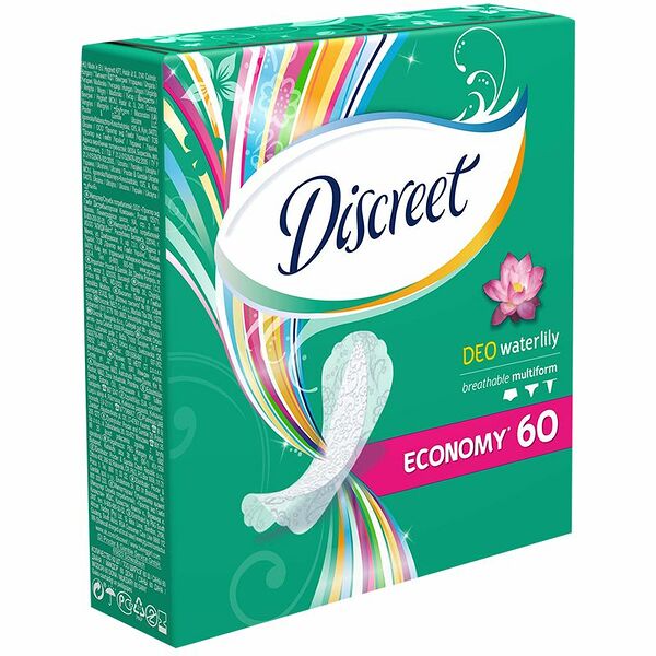 Женские ежедневные прокладки Deo Water Lily Multiform, Discreet, 60 шт., Германия
