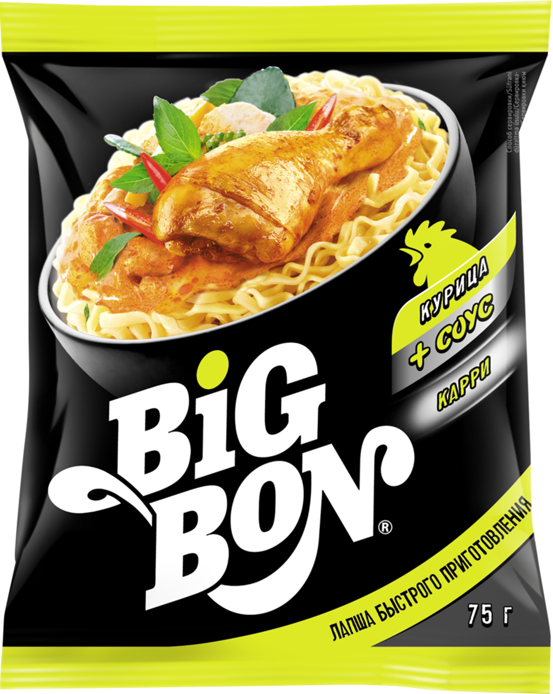 

Лапша быстрого приготовления BigBon с курицей и соусом карри 75 г