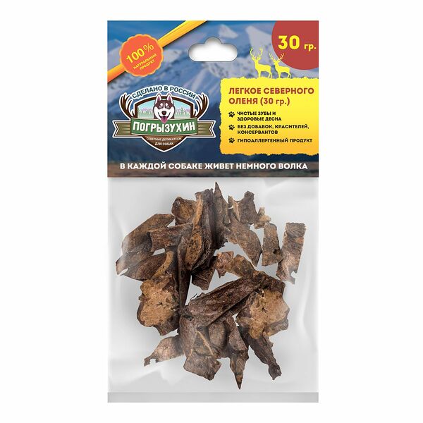 Лакомство для собак Погрызухин Лёгкое Северного оленя 30 г
