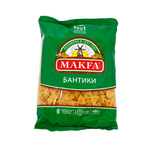 Макаронные изделия Макфа Бантики Группа А Бантики вес 400 г