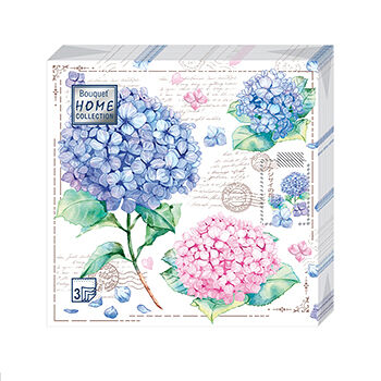 Салфетки Home Collection Открытка с гортензиями 33*33см