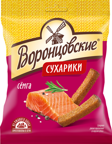

Сухарики Воронцовские Семга 120 г
