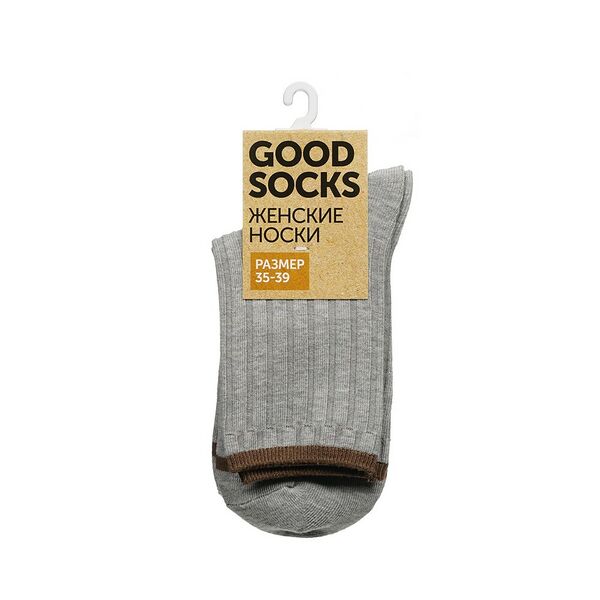 Женские однотонные носки Good Socks Лапша/Полоска Серый р.35-39