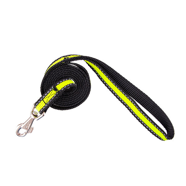 Поводок для собак нейлон светоотражающий, салатовый, 15x1,5 м