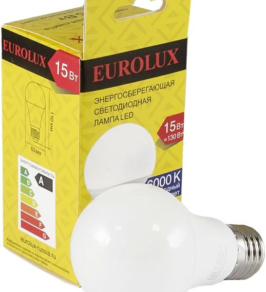 Лампа светодиодная Eurolux E27 15Вт