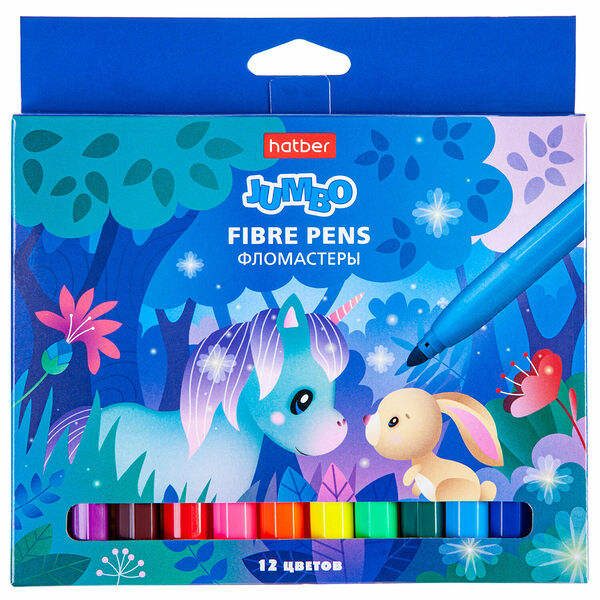 Фломастеры Хатбер Jumbo, 12 цветов