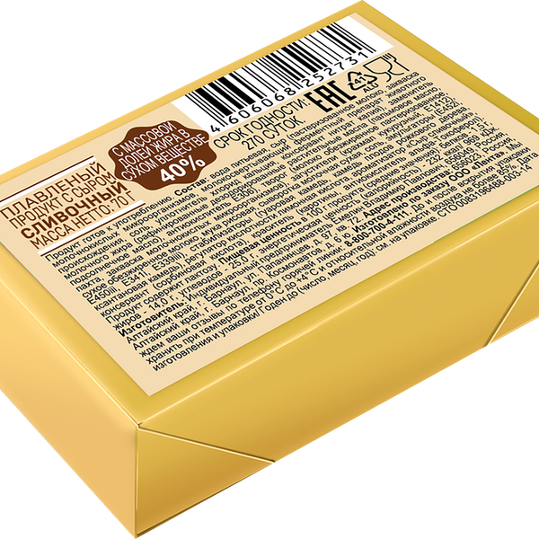 Продукт плавленый Сливочный с сыром 40%, с змж