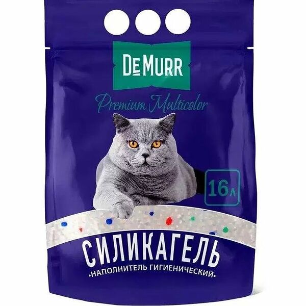 Впитывающий наполнитель De Murr Premium Multicolor силикагелевый, 16 л