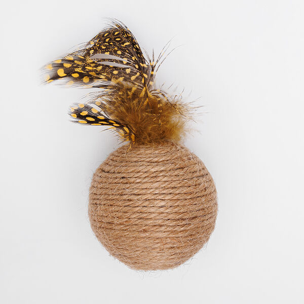 Игрушка для кошек Шар с перьями Petmax 6см