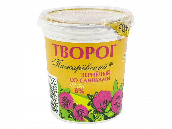 Творог Пискаревский зерненый со сливками 6%