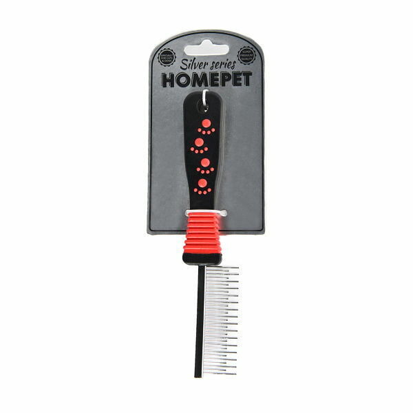 Расческа для животных Homepet Silver Series металлическая, 21х2.5см