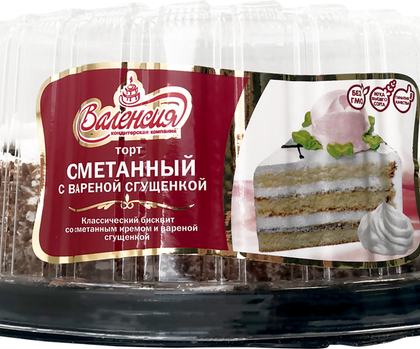 Торт ВАЛЕНСИЯ Сметанный с вареной сгущенкой
