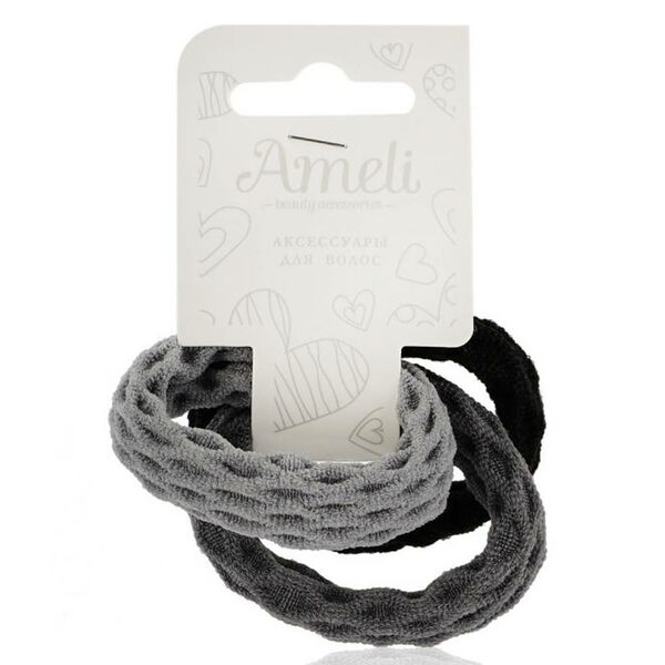 Набор резинок для волос Ameli, 3 шт, рельефные
