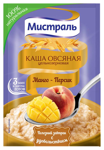 Каша Мистраль овсяная Манго-персик