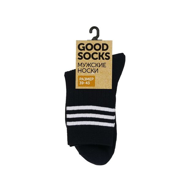 Мужские однотонные носки Good Socks Лапша/Полоски Синий р.39-43