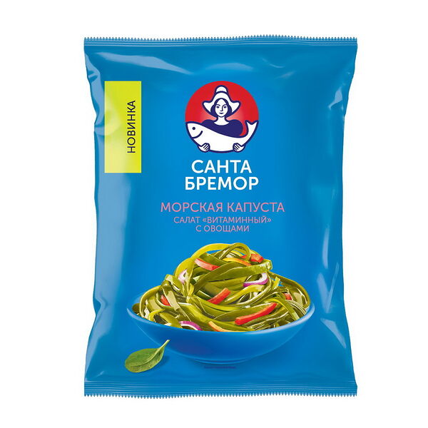 Салат из морской капусты маринованной витаминный с овощами Санта Бремор