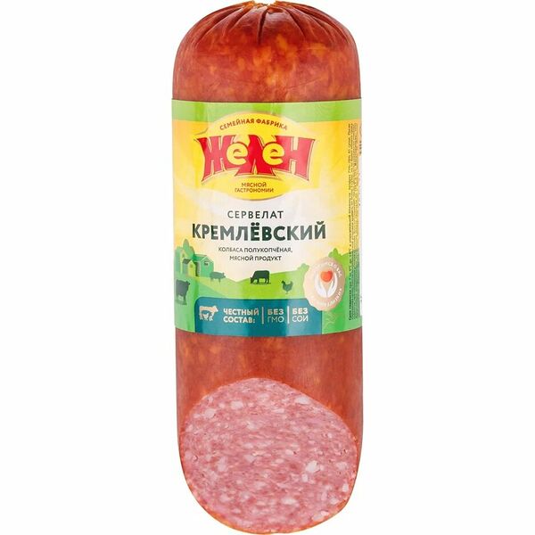 Сервелат ЖЕЛЕН полукопченый кремлевский, категория Г