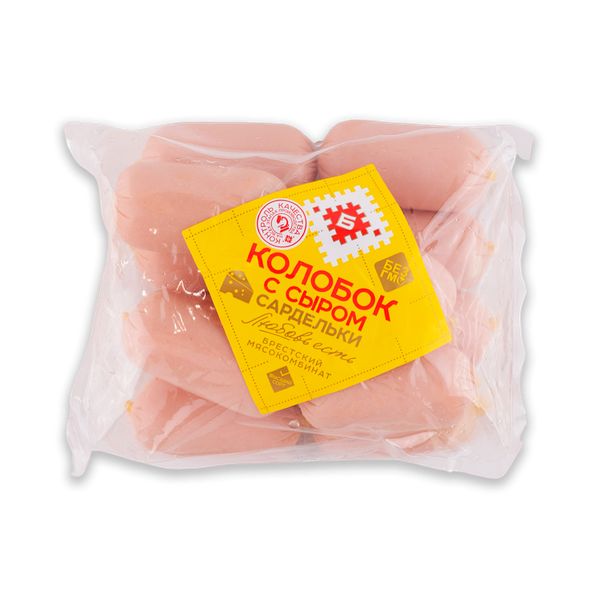 Сардельки Брестский Мясокомбинат колобок с сыром (со свининой) в/у кг