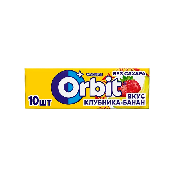 Резинка жевательная Orbit клубника-банан 13.6 г