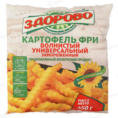 Картофель фри волнистый универсальный замор Живи здорово 450г