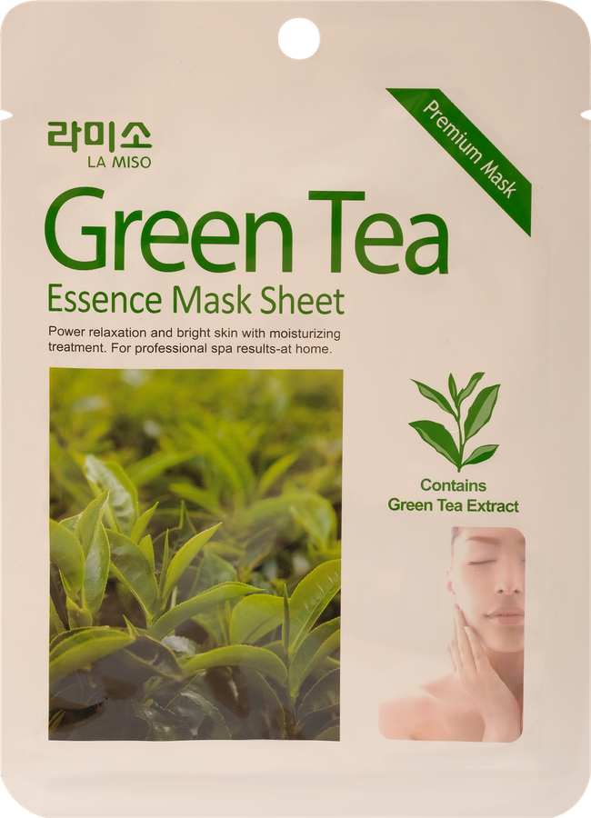 

Маска тканевая для лица LA MISO Essence Mask Sheet антиоксидантная с экстрактом зеленого чая