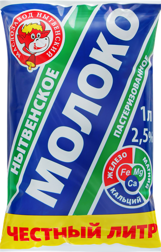 

Молоко Маслозавод Нытвенский пастеризованное 2.5% 1 л