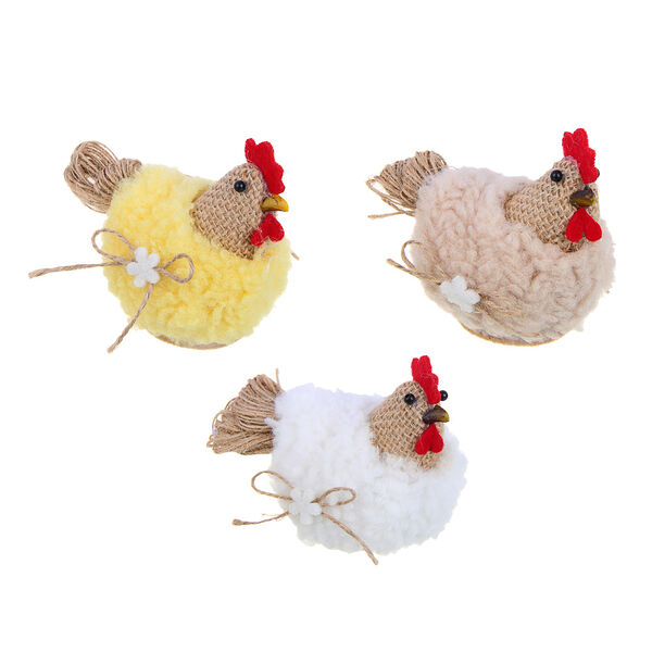 Ladecor декоративная курочка, полиэстер, 3 цвета