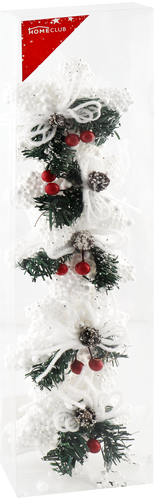 

Набор елочных украшений Homeclub Классическое рождество Звезды 10 см пластик EG68-17F53010W 5 шт