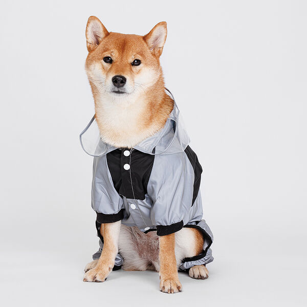 Дождевик Petmax серый с капюшоном 3XL