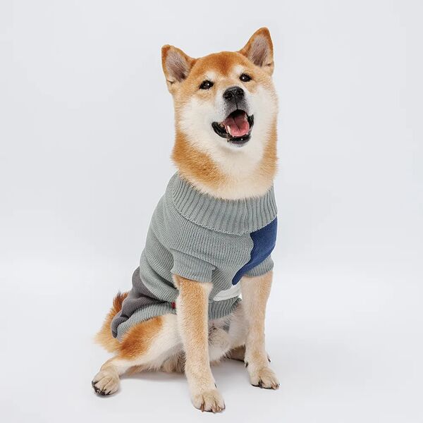 Свитер для собак, 40 см, серо-синий