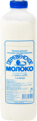 

Молоко Ашатли Деревенское пастеризованное 3.5-4.5% 1.4 л