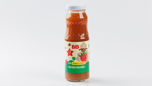 Сок детский яблоко-малина прямого отжима