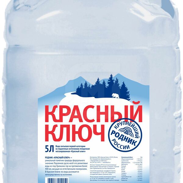 Вода питьевая Красный Ключ детская негазированная 5л