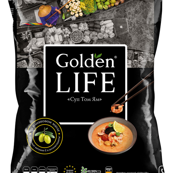 Чипсы Golden Life Со вкусом Том Ям, 90 г