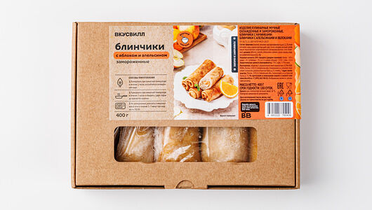Блинчики ВкусВилл с яблоком и апельсином замороженные, 400г