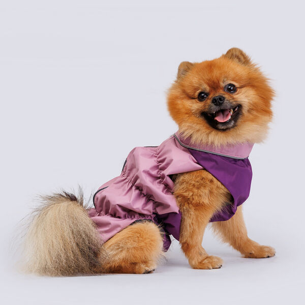 Жилетка с мембраной и подкладкой для собак, длина спины 28 см, пудра (девочка)