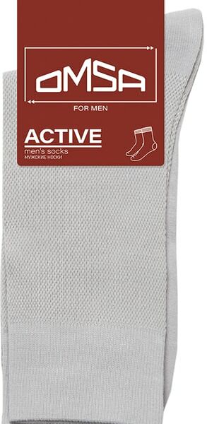Носки мужские Omsa Active 103 сетка летние Grigio Chiaro Светло-серый Размер 42-44