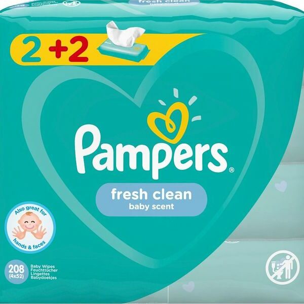 Влажные салфетки Pampers Fresh Clean 208 шт