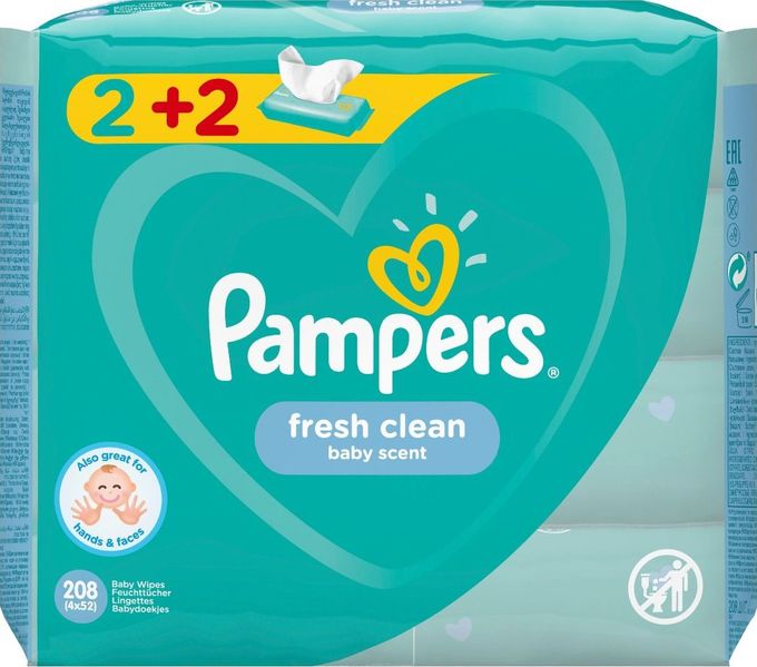

Влажные салфетки Pampers Fresh Clean 208 шт