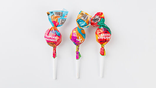 Карамель леденцовая на палочке вкус в ассортименте