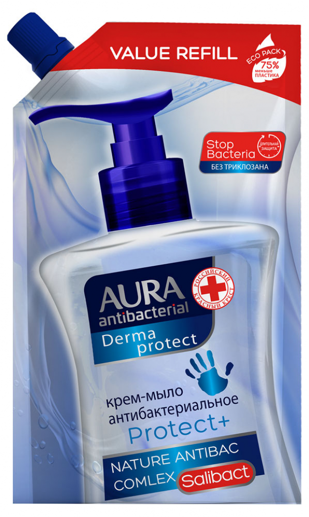 

Крем-мыло Aura Derma Protect Антибактериальное с маслом чайного дерева и тимьяном