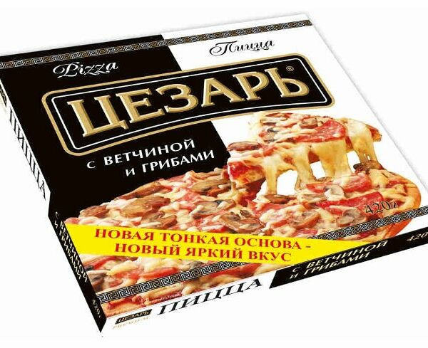 Пицца замороженная Цезарь с ветчиной-грибами