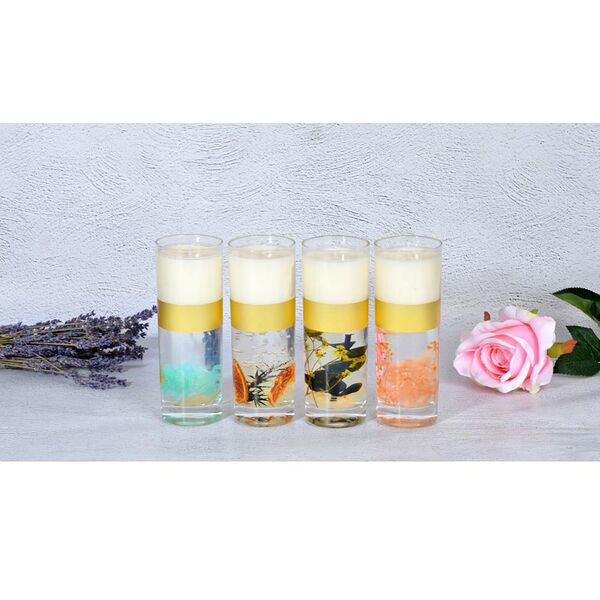 Ladecor свеча ароматическая с декором, в стеклянном подсвечнике, 16,5см, 4 вида