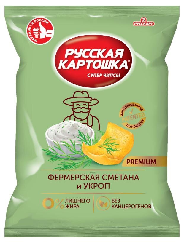 

Чипсы Русская картошка Premium сметана, укроп 190 г