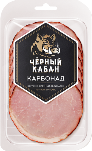 

Карбонад Черный кабан копчено-вареный нарезка 120 г