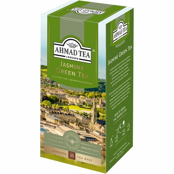 Чай зелёный Ahmad Tea с жасмином байховый, 25 пакетиков, 50г